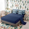 thumbnail image 5 of Erosebridal Rustic Farmhouse Aztec Bedding Comforter Set, Western Cowboy Queen Bedding Sets, Blue Black, Navy Reversible 7pcs, 5 of 6