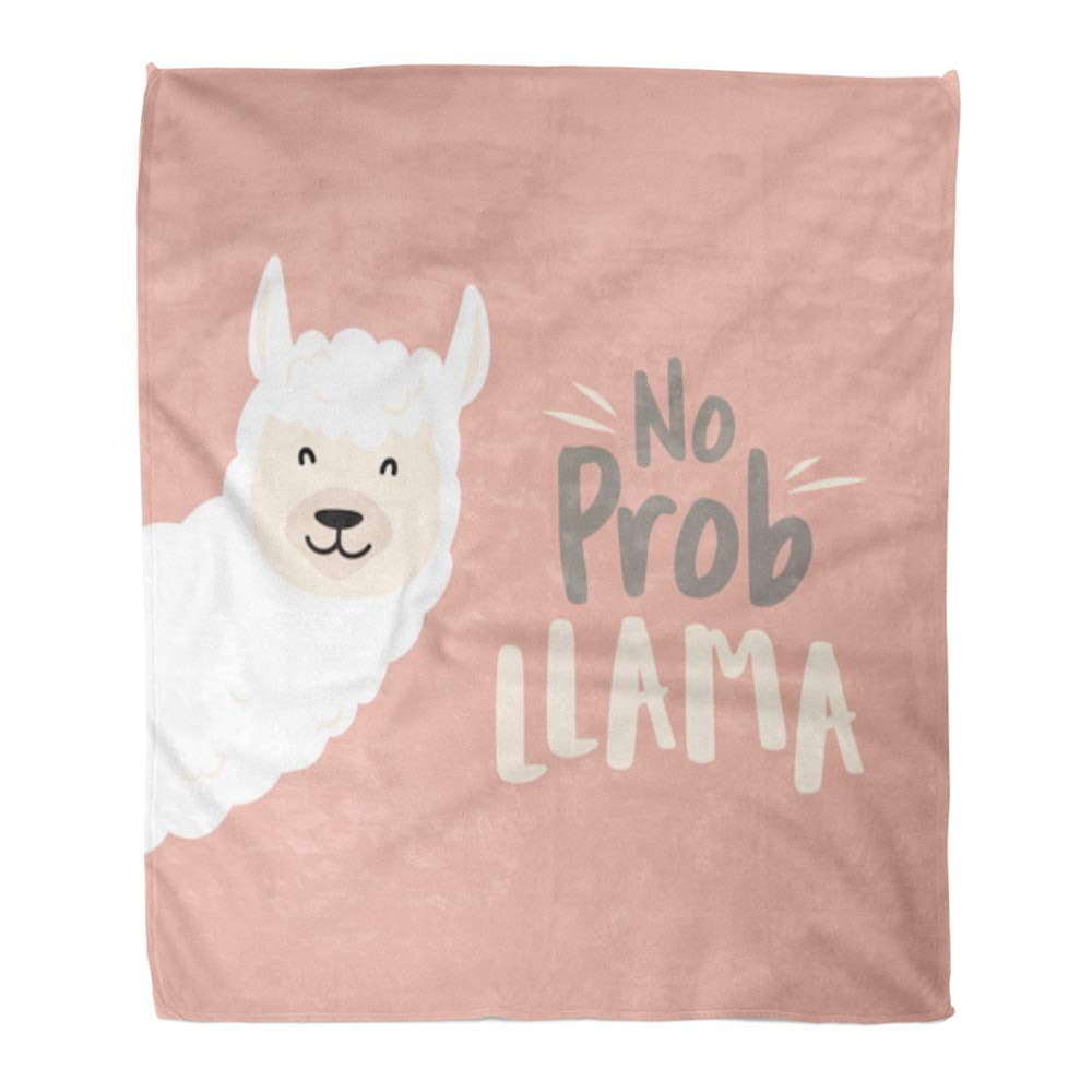 ASHLEIGH Throw Blanket Warm Cozy Print Flannel Lama Cute Cartoon Llama