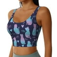 thumbnail image 2 of Balery Silhouette Cats Sujetadores deportivos con espalda cruzada para mujer, acolchados, sin costuras, de alto impacto, ideales para yoga, gimnasio, entrenamiento y fitness.-XX-Large, 2 of 8