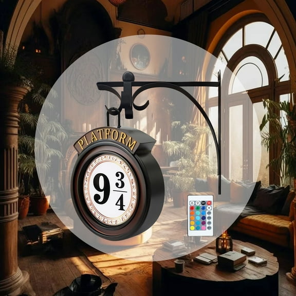 9 3/4 Night Light Harry Potter with Remote Rechargeable Wall Hanging Night Light for Halloween Decoration