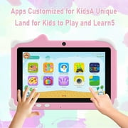 Kids Tablet, 7 inch Android Tablet for Kids, 4GB RAM 32GB ROM/1024GB Expandable Toddler Tablet with Shockproof Case, Parental Control, Dual Camera, IWAWA App Pre-Installed 2.4G/5G WiFi 6, Pink