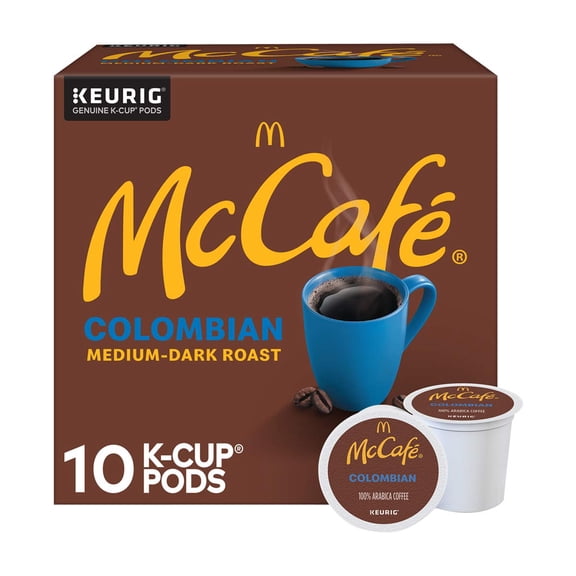 McCafé Colombian Medium Roast Coffee K-Cup Pods, 10 Count,  Keurig Single Serve Includes Everyday Essentials Note Pad