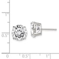 thumbnail image 3 of Sterling Silver 10mm Round Basket Set Cubic Zirconia Stud Earrings, 3 of 3