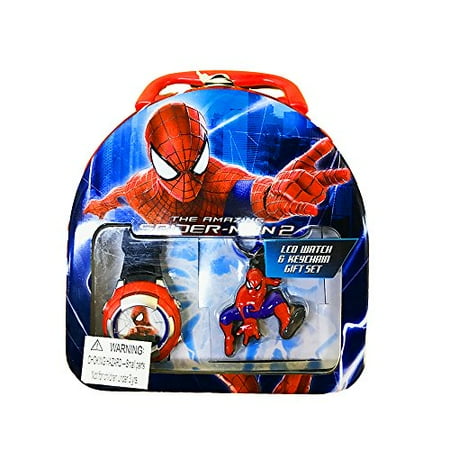 - Marvel Kids' ASM2008T Spider-Man Digital Watch and Keychain Two-Piece Gift Set