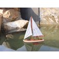 thumbnail image 3 of Handcrafted Cast Iron - Wooden It Floats 12"" - Red Floating Sailboat Model, 3 of 5