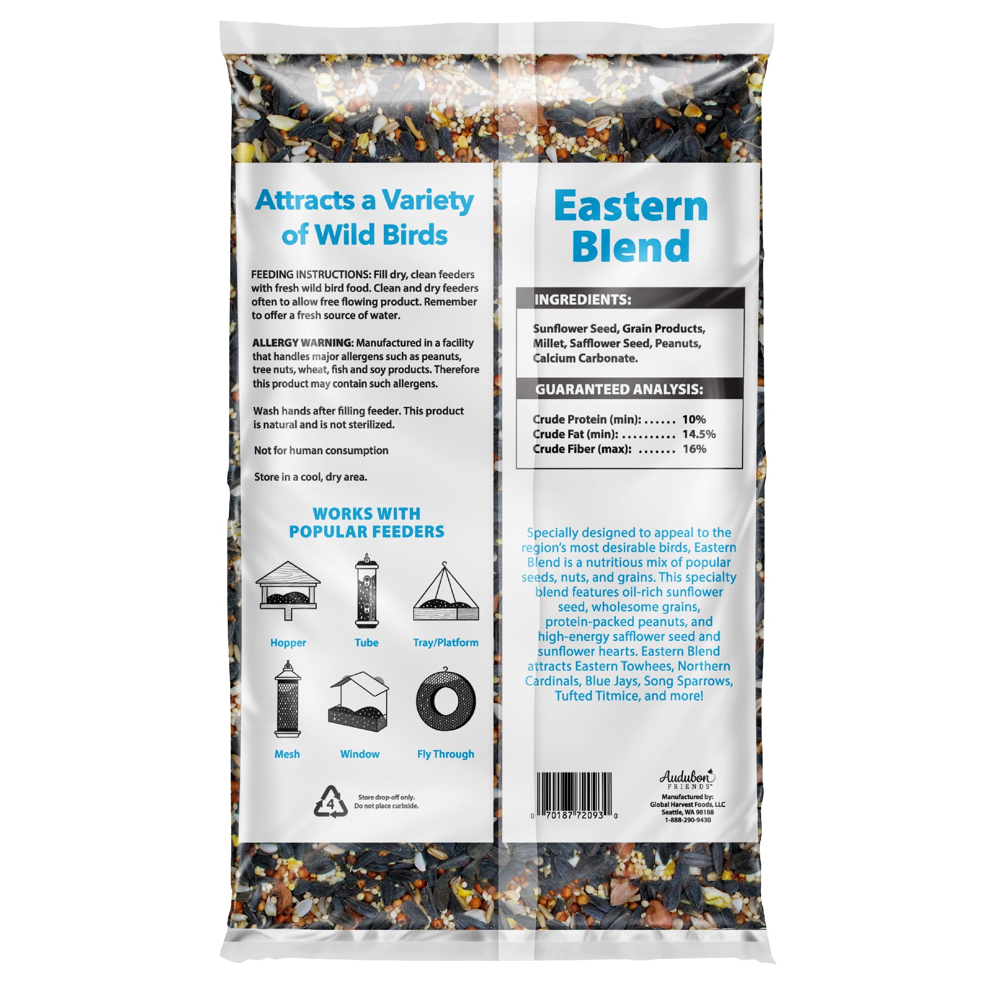 (3 pack) Eastern Regional Blend Wild Bird Food, Dry, 1 Count per Pack, 5 lb. Bag