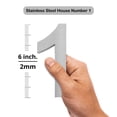 thumbnail image 3 of MSH Modern Stainless Hardware 6 Inch 3D Stainless Steel House Number 1, 3 of 4