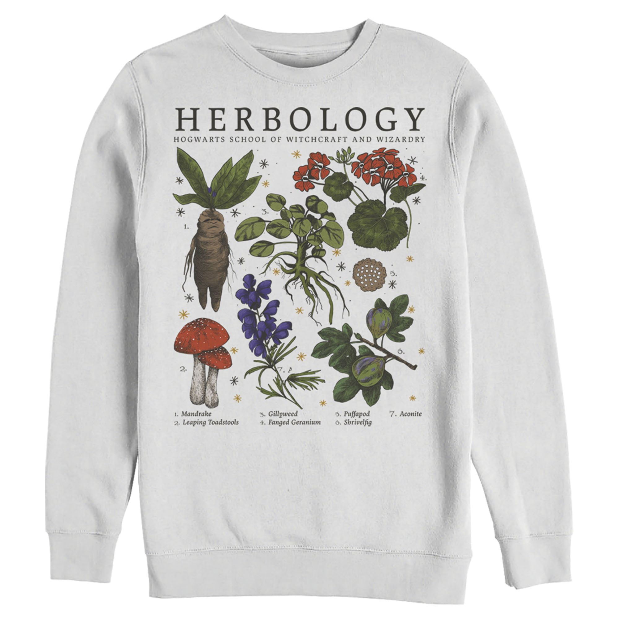 Men's Harry Potter Hogwarts Herbology Sweatshirt White Small Walmart.com