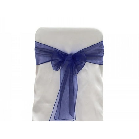 

9 x 10 Ft Organza Chair Bows/Sashes Navy(12 pieces)
