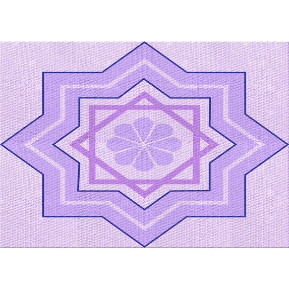 Ahgly Company Machine Washable Indoor Rectangle Transitional Heliotrope Purple Area Rugs, 3' x 5'