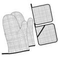 thumbnail image 3 of ZNDUO Oven Mitts and Pot Holders Sets, Abstract Gray Line Texture Pattern Non-Slip Cooking Oven Mitt, 3 of 8
