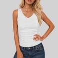 thumbnail image 2 of FAVIPT Women's Plus Size Ribbed Knit Tank Tops V Neck Sleeveless Slim Fitted Cami Summer Basic Tops White,XXXXXL, 2 of 7