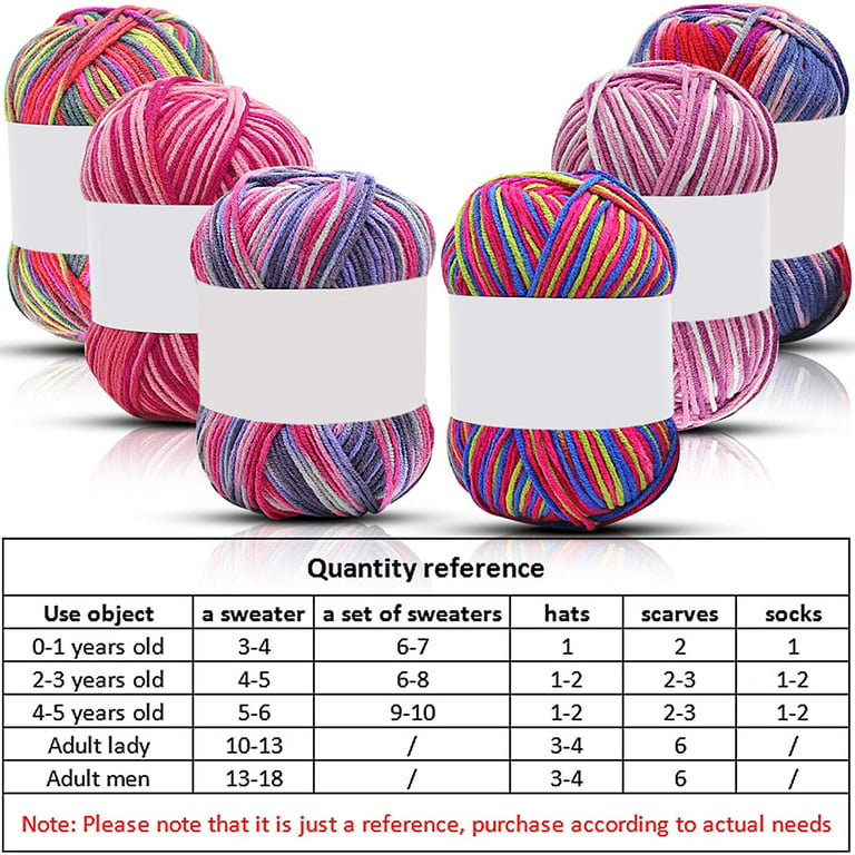  6 Pack Beginners Crochet Yarn with Stuffing, Rainbow Brown Pink  Blue Yarn for Crocheting Knitting Beginners, Easy-to-See Stitches, Chunky  Thick Bulky Cotton Soft Yarn for Crocheting (6x50g) (7-Mix)