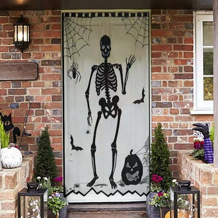 

Stain Glass Door Curtain Bat Black Lace Curtain Pendant Mesh Door And Window Decoration Pendant