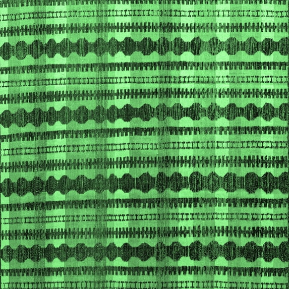 Ahgly Company Indoor Square Abstract Emerald Green Modern Area Rugs, 4' Square