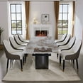 thumbnail image 5 of siu want 8-Person Extendable 63'' to 94.5''  Dining Set,Rectangular Sintered Stone Top, Stainless Steel Legs (1 Table 8 White Polo Chairs), 5 of 9