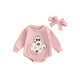 thumbnail image 1 of Traje de Halloween para niña recién nacida, sudadera con bordado de fantasma, mono, suéter de gran tamaño, diadema, ropa de otoño, 1 of 7