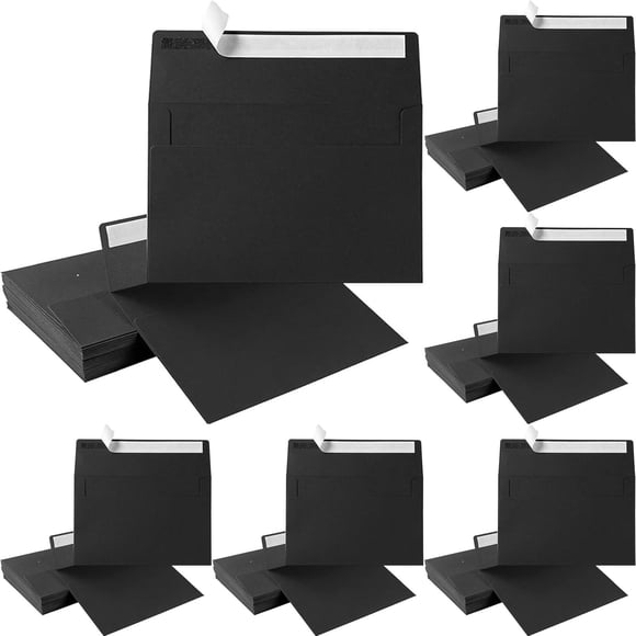 50 Packs Envelopes, Business Envelopes, Envelopes Self Seal, Security Envelopes, Peel and Seal Closure, Black,4.33x6.29 inch Business Letter Envelope,Greeting Card Envelopes,Invitation Envelopes