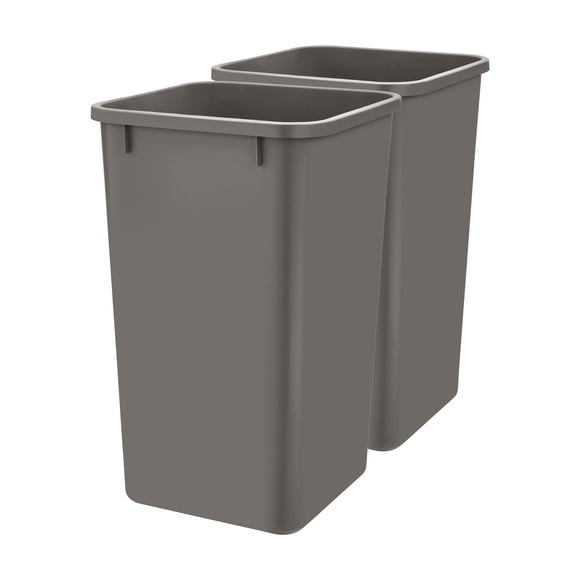 Contenedor de Basura Rev-A-Shelf de Polímero 27 Cuartos Paquete de 2 Gris Orion