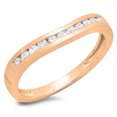 thumbnail image 1 of 0.25 Carat (ctw) 10K Rose Gold Round Cut Diamond Ladies Anniversary Wedding Band Stackable Ring 1/4 CT, 1 of 1