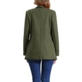thumbnail image 3 of INSPIRE CHIC Women's Blazer Lapel Collar One Button Faux Suede Dressy Suit Jacket L Army Green, 3 of 5