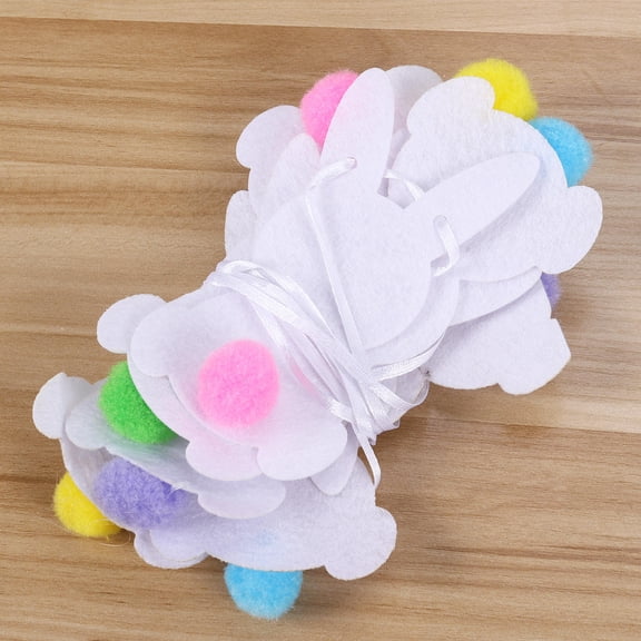 VERDANVERSE Assorted Color Rabbit Felt Balls Easter Pennant for Indoor Outdoor Decor 2Sets
