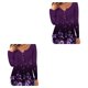 thumbnail image 2 of Minnieouse Camisa de mujer Poliéster Cuello en V Estampado de flores Transpirable Lavable Blusa de manga larga Interior Exterior Compras Camisas Type16 NO16, 2 of 6