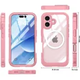 thumbnail image 5 of Magnetic Case for iPhone 17 with Built-in Screen Protector, Shockproof Phone Cover with Camera Protector, Compatible with MagSafe, Full Body Phone Case, 5 of 5