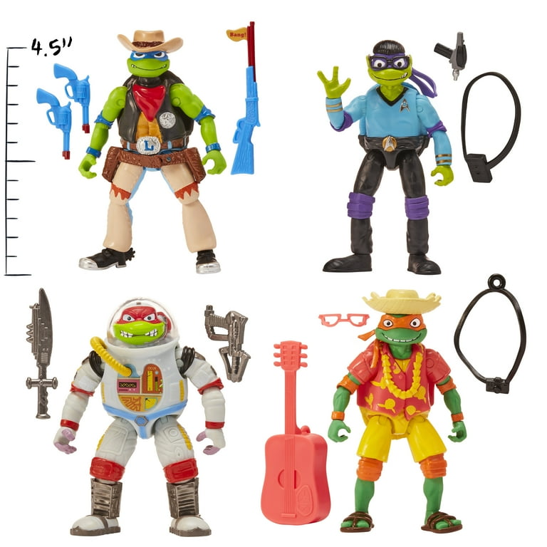 Teenage Mutant Ninja Turtles 83342 Mutant Mayhem Costume Turtle Basic Figure 4-Pack by Playmates Toys