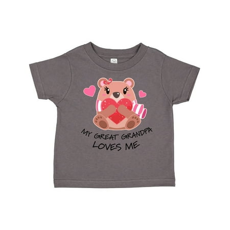 

Inktastic My Great Grandpa Loves me- bear and hearts Gift Toddler Boy or Toddler Girl T-Shirt