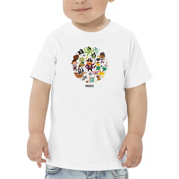 Cute Pirate Treasures Cluttered T-Shirt Toddler -Image by Shutterstock, 2 Toddler