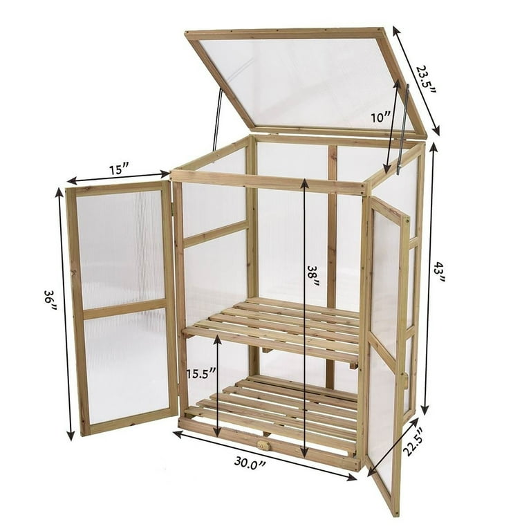 木　置き物 Costway Garden Portable Wooden GreenHouse Cold Frame Raised