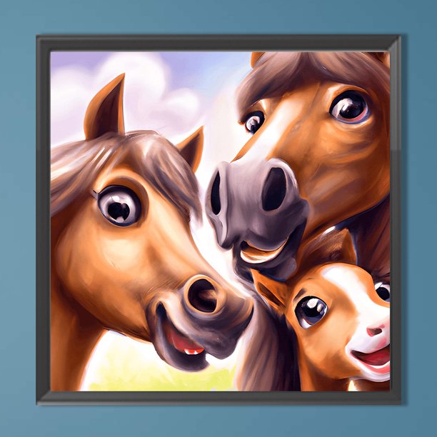 Cuadros Decorativos 5D bricolaje taladro redondo completo diamante pintura caballo Kit hogar arte decoración (ZQ196) Wdftyju embutido en tela