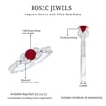 thumbnail image 5 of Rosec Jewels Ruby Diamond Engagement Ring for Women - Vintage Style Ring - AAA Quality Certified - with Jewelry Box, 925 Sterling Silver, US 4.00, 5 of 8