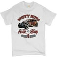 thumbnail image 1 of Tee Hunt Rusty Nuts Auto Shop T-shirt Hot Rod Rat Rod Vintage Old School Men's Tee, White, 4X-Large, 1 of 5