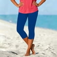 thumbnail image 4 of Enjoytime Capri Leggings for Women Solid Color High Waisted Slim Capris Tummy Control Workout Yoga Pants, 4 of 6