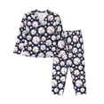 thumbnail image 1 of Fotbe Cute Basebal Conjunto de Pijama de Manga Larga para Mujer con Estampado, Ropa de Dormir de 2 Piezas, Conjunto de Casa Suave y Cómodo con Bolsillos-XX-Large, 1 of 7