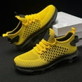 thumbnail image 4 of Mens Shoes,Lightweight Breathable Knit Athletic Sneakers With Thick Sole for Outdoor Casual Walking And Running Comfort Shoes,Shoes for Men,Yellow,9.5, 4 of 6