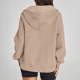 thumbnail image 7 of GigrtiJin Women's Half Zipper Hooded Sweatshirt Long Sleeve Loose Casual Fashion Solid Color Pullover Sweatshirts, 7 of 7