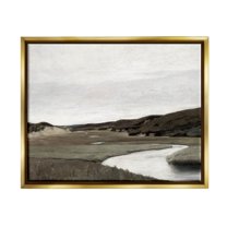 Rural Stream Classic Landscape Landscape Painting Metallic Gold Framed Art Print Wall Art