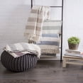 thumbnail image 6 of Contemporary Home Living Brown and White Cabana Striped Fringed Throw Blanket 50" x 60", 6 of 8