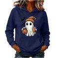 thumbnail image 5 of Hoodie for Women Halloween Ghost Graphic Pullover Hooded Sweatshirts Fall Casual Long Sleeve Soft Fleece Hoody Jackets with Kangaroo Pocket Ladies' Halloween Party Costumes, 5 of 6