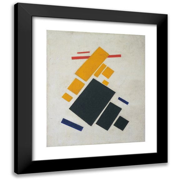 Kazimir Malevich 20x23 Black Modern Framed Museum Art Print Titled - Suprematist Composition; Airplane Flying (1915)