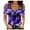 Purple, variant on UTTOASFAY Womans Shirts Women'S Broken Floral Printed Loose Tops V-Neck Short Sleeve Tunic Shirt Blouse Tops Black 4(S)