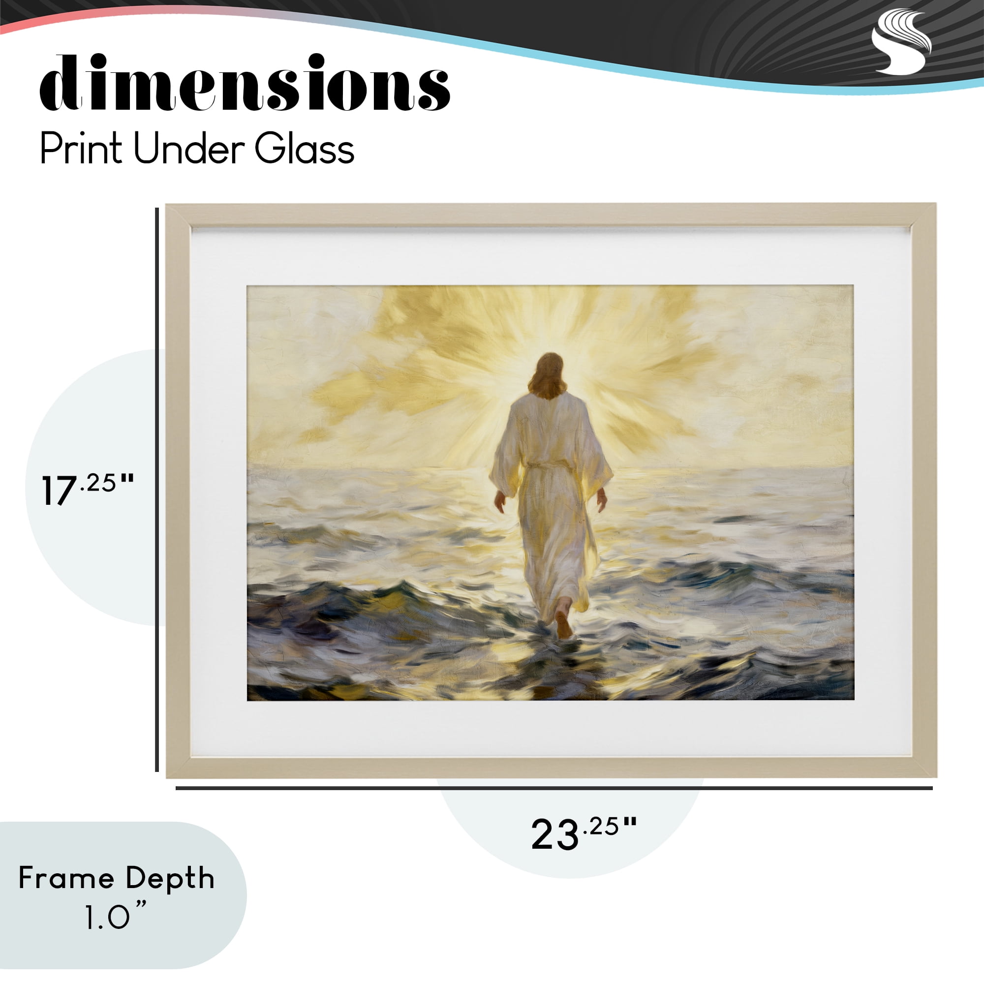 Stupell Industries Golden Walk Spiritual Figure Birch Framed Print Under Glass, design by Kim Allen