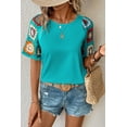 thumbnail image 1 of a.Jesdani Elegant Turquoise Floral Crochet Top - Instant Style!, 1 of 8