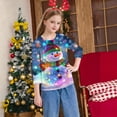 thumbnail image 6 of YUNAFFT Girls Christmas Print Casual 3/4 Sleeve Round-Neck Blouses & Shirts Cotton-Like Comfort Fit Elastic 4-14Y, 6 of 7