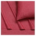thumbnail image 4 of Yarn Dyed 100% Cotton Flannel King Pillowcase Set, Soft Portuguese Flannel Bedding, Envelope Closure, 180-GSM Cozy Flannel, Two Pillowcases, Heather Chili Pepper Red, 4 of 6