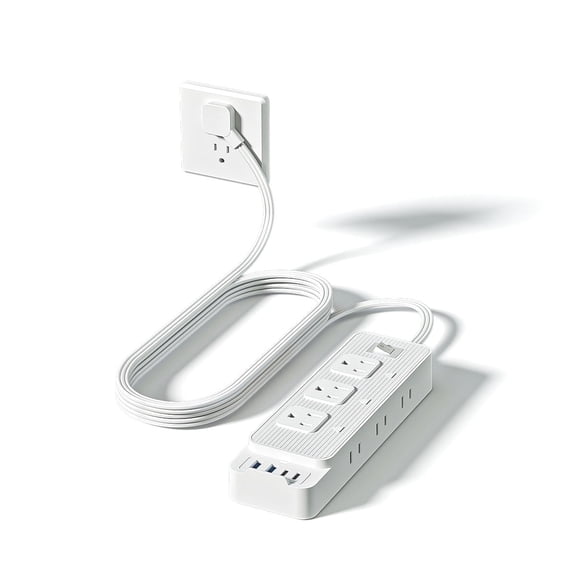BEISHINK Surge Protector Power Board with 6 Outlets, 4 USB Ports, 5-Foot Cable, New