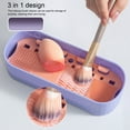 thumbnail image 4 of Caja De Alfombrilla Limpiadora De Brochas De Maquillaje De Silicona 3 En 1, Organizador De Herramientas De Limpieza De Brochas Cosméticas Con 8 Brochas, Diseño Elegante Para, 4 of 7